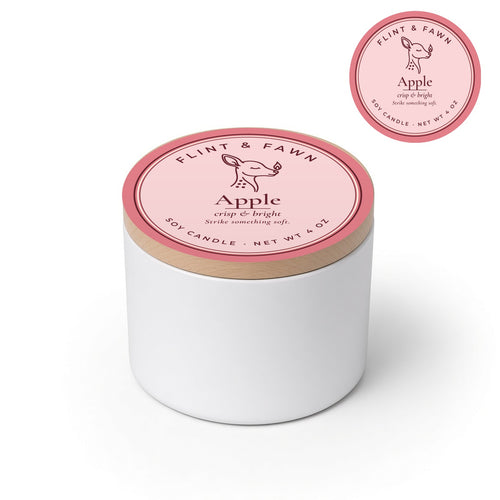 Apple soy candle 4 oz tin, Flint & Fawn