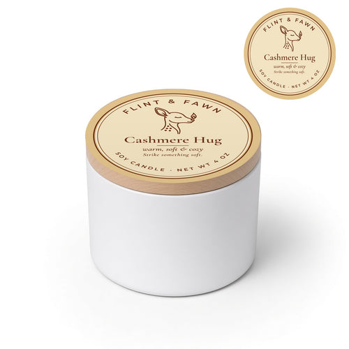 Cashmere Hug soy candle 4 oz tin, Flint & Fawn